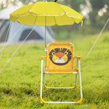 Maxbell Kids Camping Chair with Umbrella Beach Chair for Travel Camping Picnic yellow