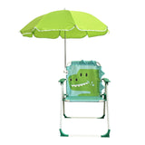 Maxbell Kids Camping Chair with Umbrella Beach Chair for Travel Camping Picnic green