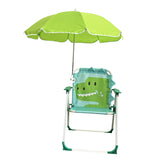 Maxbell Kids Camping Chair with Umbrella Beach Chair for Travel Camping Picnic green