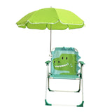 Maxbell Kids Camping Chair with Umbrella Beach Chair for Travel Camping Picnic green