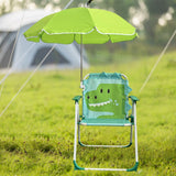 Maxbell Kids Camping Chair with Umbrella Beach Chair for Travel Camping Picnic green