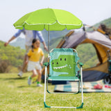 Maxbell Kids Camping Chair with Umbrella Beach Chair for Travel Camping Picnic green