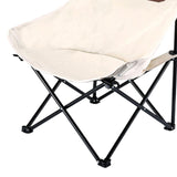 Maxbell Folding Camping Chair Nonslip Portable Foldable Chair for BBQ Fishing Hiking Beige White