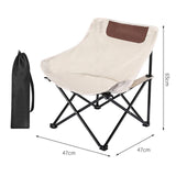 Maxbell Folding Camping Chair Nonslip Portable Foldable Chair for BBQ Fishing Hiking Beige White