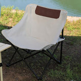 Maxbell Folding Camping Chair Nonslip Portable Foldable Chair for BBQ Fishing Hiking Beige White