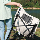 Maxbell Folding Camping Chair Nonslip Portable Foldable Chair for BBQ Fishing Hiking Beige White