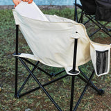 Maxbell Folding Camping Chair Nonslip Portable Foldable Chair for BBQ Fishing Hiking Beige White