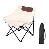 Maxbell Folding Camping Chair Nonslip Portable Foldable Chair for BBQ Fishing Hiking Beige White