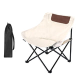 Maxbell Folding Camping Chair Nonslip Portable Foldable Chair for BBQ Fishing Hiking Beige White