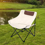 Maxbell Folding Camping Chair Nonslip Portable Foldable Chair for BBQ Fishing Hiking Beige White