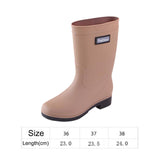 Maxbell Women's Rain Boots Waterproof Boots Rain Shoes for Outdoor Camping Traveling Khaki EU Size 37