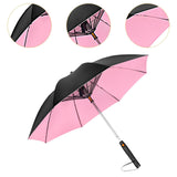 Maxbell Umbrella with Fan Compact Sun Umbrella for Camping Outdoor Activities Travel pink