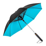 Maxbell Umbrella with Fan Compact Sun Umbrella for Camping Outdoor Activities Travel blue