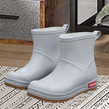 Maxbell Women Rain Boots Waterproof Anti Slip Rainboots for Outdoor Hiking Traveling 250cmx17cm gray