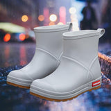 Maxbell Women Rain Boots Waterproof Anti Slip Rainboots for Outdoor Hiking Traveling 250cmx17cm gray