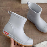 Maxbell Women Rain Boots Waterproof Anti Slip Rainboots for Outdoor Hiking Traveling 250cmx17cm gray