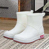 Maxbell Women Rain Boots Waterproof Anti Slip Rainboots for Outdoor Hiking Traveling 245cmx17cm white