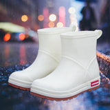 Maxbell Women Rain Boots Waterproof Anti Slip Rainboots for Outdoor Hiking Traveling 245cmx17cm white