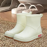 Maxbell Women Rain Boots Waterproof Anti Slip Rainboots for Outdoor Hiking Traveling 235cmx17cm white