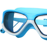 Maxbell Kids Swim Goggles Anti Fog Wide View Eyewear for Indoor Water Sports Outdoor White Blue