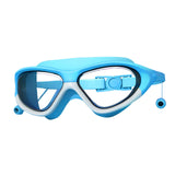 Maxbell Kids Swim Goggles Anti Fog Wide View Eyewear for Indoor Water Sports Outdoor White Blue