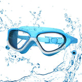 Maxbell Kids Swim Goggles Anti Fog Wide View Eyewear for Indoor Water Sports Outdoor White Blue