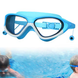 Maxbell Kids Swim Goggles Anti Fog Wide View Eyewear for Indoor Water Sports Outdoor White Blue