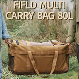 Maxbell 80 Liters Travel Camping Duffel Bag for Hiking Cookware 65x35x35cm Versatile Khaki