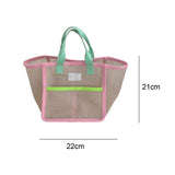 Maxbell Mesh Beach Tote Handbag Travel Makeup Bag for Women Kids Toys Outdoor Sports