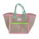 Maxbell Mesh Beach Tote Handbag Travel Makeup Bag for Women Kids Toys Outdoor Sports