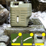 Maxbell Water Container with Spigot No Leakage Water Jug for Camping BBQ Backpacking 12L Green 1 Handle