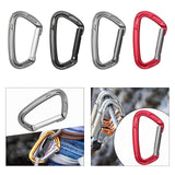 Maxbell Carabiner Clip D Shape Spring Snaps Key Ring Hook for Outdoor Camping Sports Light Grey