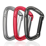 Maxbell Carabiner Clip D Shape Spring Snaps Key Ring Hook for Outdoor Camping Sports Light Grey