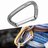 Maxbell Carabiner Clip D Shape Spring Snaps Key Ring Hook for Outdoor Camping Sports Light Grey