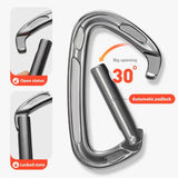 Maxbell Carabiner Clip D Shape Spring Snaps Key Ring Hook for Outdoor Camping Sports Black
