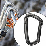 Maxbell Carabiner Clip D Shape Spring Snaps Key Ring Hook for Outdoor Camping Sports Black