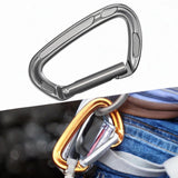 Maxbell Carabiner Clip D Shape Spring Snaps Key Ring Hook for Outdoor Camping Sports Dark Grey