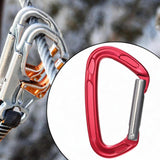 Maxbell Carabiner Clip D Shape Spring Snaps Key Ring Hook for Outdoor Camping Sports Red