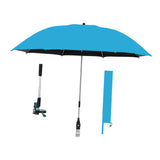 Maxbell 42" Beach Chair Umbrella with Clamp Universal Multipurpose Stroller Umbrella Lake Blue