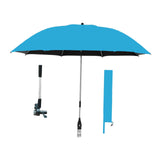 Maxbell 42" Beach Chair Umbrella with Clamp Universal Multipurpose Stroller Umbrella Lake Blue