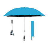 Maxbell 42" Beach Chair Umbrella with Clamp Universal Multipurpose Stroller Umbrella Lake Blue