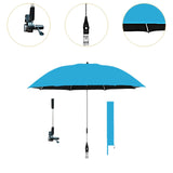 Maxbell 42" Beach Chair Umbrella with Clamp Universal Multipurpose Stroller Umbrella Lake Blue