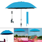 Maxbell 42" Beach Chair Umbrella with Clamp Universal Multipurpose Stroller Umbrella Lake Blue