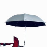 Maxbell 42" Beach Chair Umbrella with Clamp Universal Multipurpose Stroller Umbrella Silvery