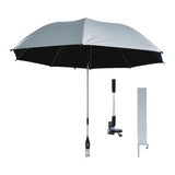 Maxbell 42" Beach Chair Umbrella with Clamp Universal Multipurpose Stroller Umbrella Silvery