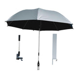 Maxbell 42" Beach Chair Umbrella with Clamp Universal Multipurpose Stroller Umbrella Silvery