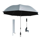 Maxbell 42" Beach Chair Umbrella with Clamp Universal Multipurpose Stroller Umbrella Silvery