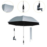 Maxbell 42" Beach Chair Umbrella with Clamp Universal Multipurpose Stroller Umbrella Silvery