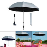 Maxbell 42" Beach Chair Umbrella with Clamp Universal Multipurpose Stroller Umbrella Silvery