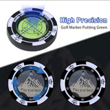 Maxbell Golf Ball Marker Round Bubble Level High Precisions Golf Putting Green Reader black